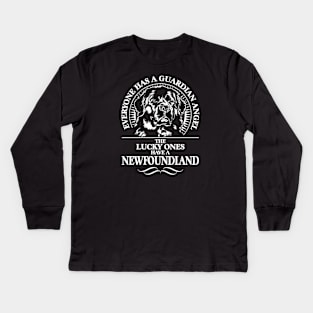 Newfoundland Guardian Angel dog sayings Kids Long Sleeve T-Shirt